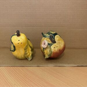 Ceramic Fruit Salt and Pepper Shakers - Pear and Apple